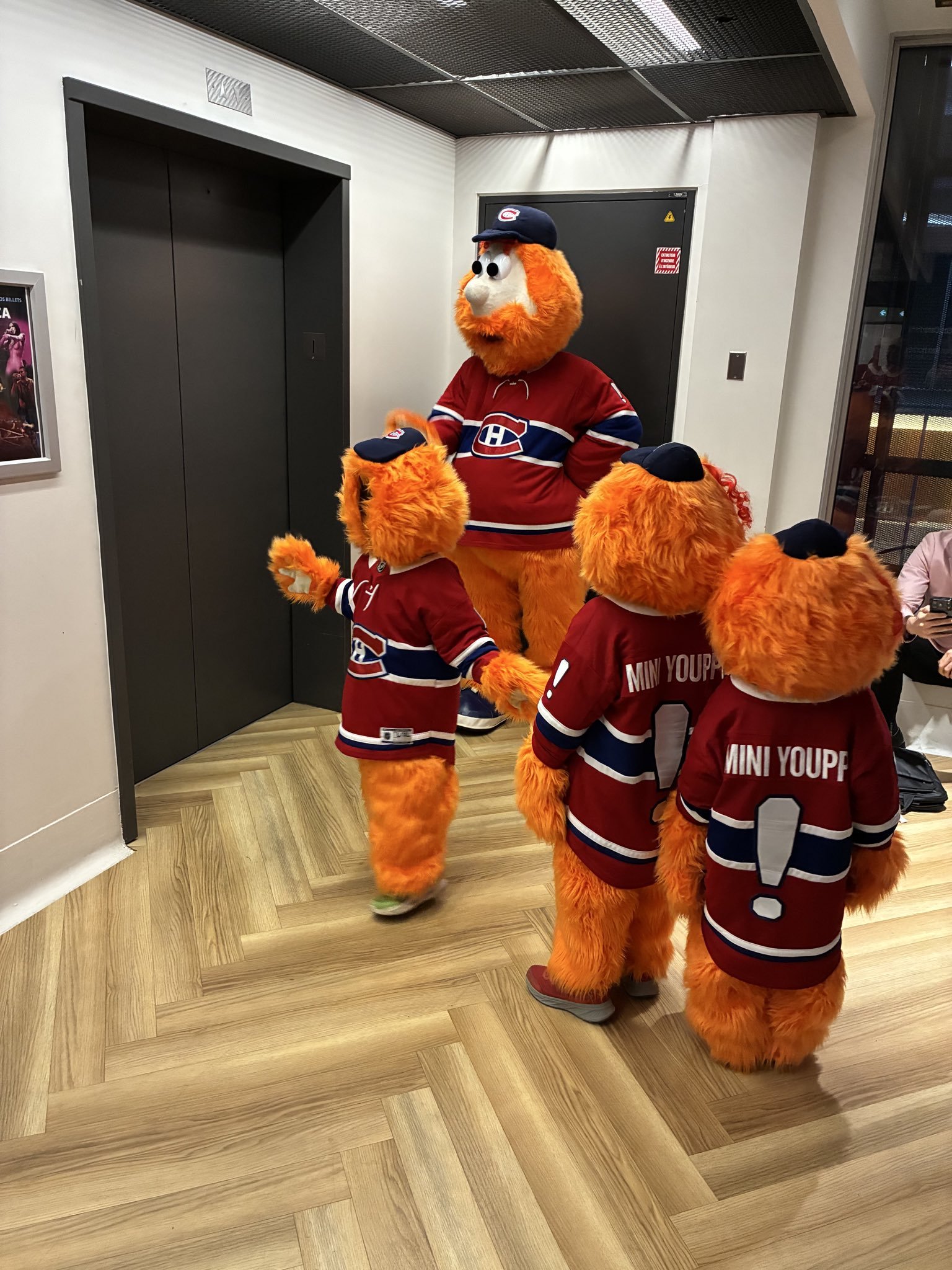 Youppi! et les Mini Youppi! au Centre Bell
