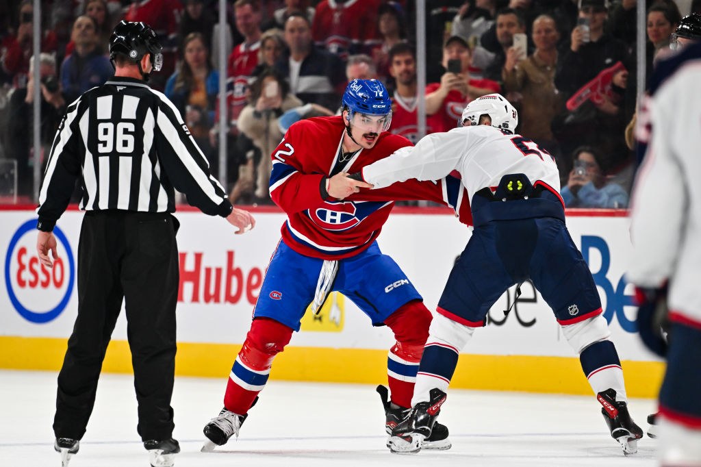 Arber Xhekaj des Canadiens de Montréal prêt à se battre