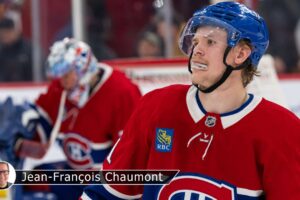 Arber Xhekaj devant Jakub Dobes, Canadiens de Montréal