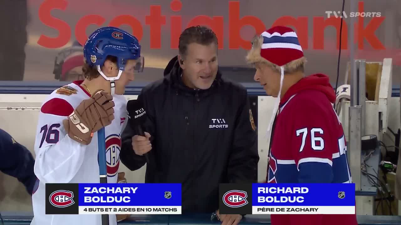 Zachary Bolduc et son père Richard en entrevue avec TVA Sports à Winnipeg