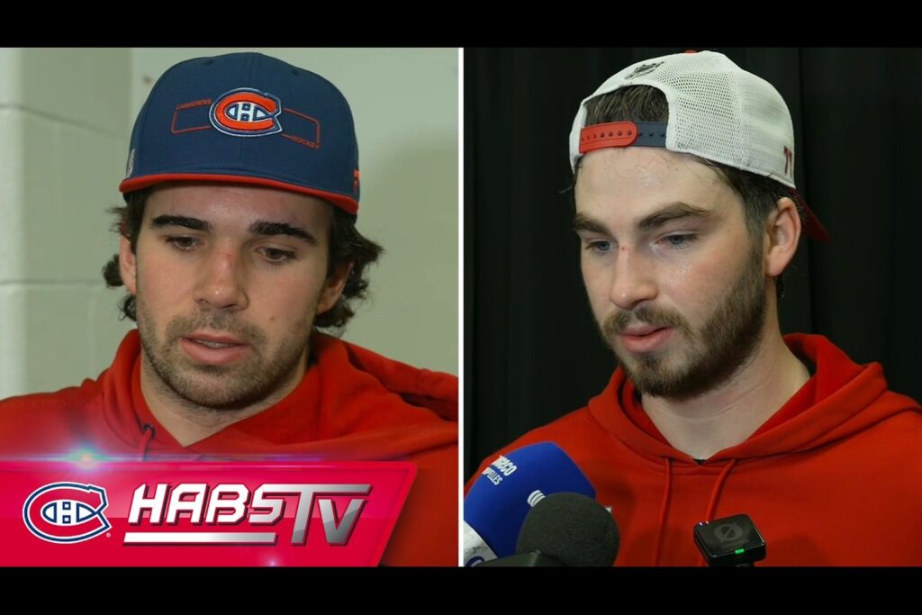 Alex Newhook et Kirby Dach en point de presse à Dallas