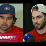 Alex Newhook et Kirby Dach en point de presse à Dallas