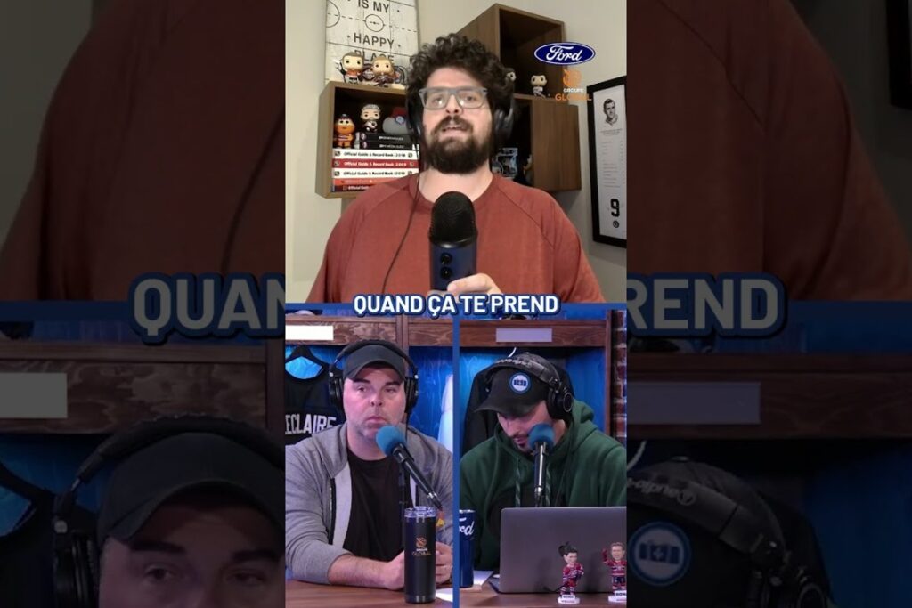 Guillaume Latendresse et Maxim Lapierre au micro de La Poche Bleue