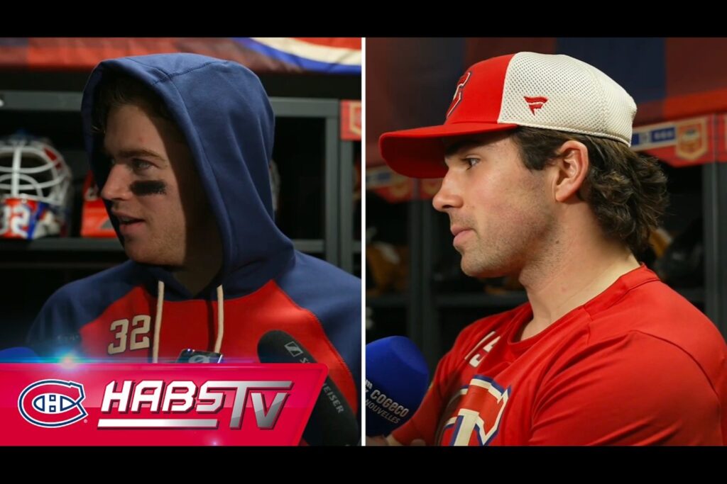 Jacob Fowler et Alex Newhook en point de presse à Winnipeg