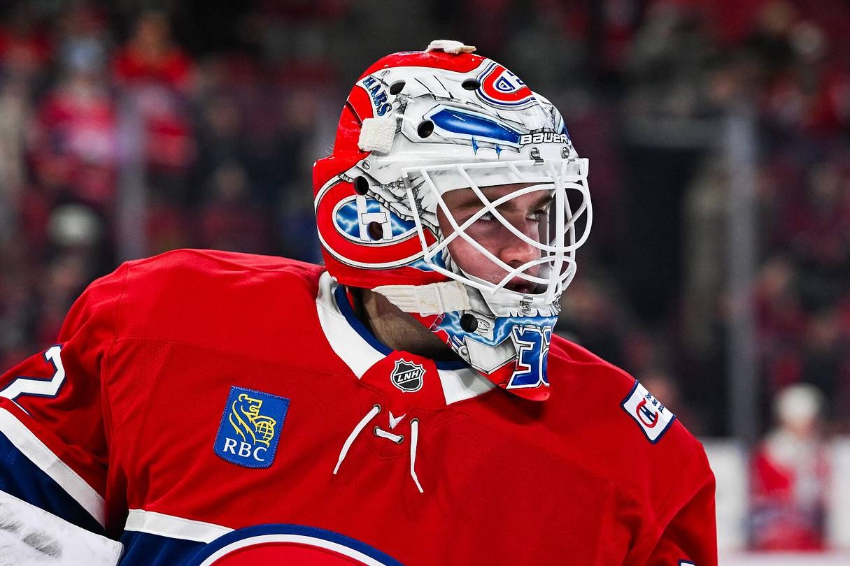 Jacob Fowler, gros plan sur son masque des Canadiens