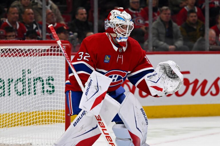 Jacob Fowler devant le filet du Canadien