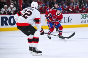 Lane Hutson avec les Canadiens de Montréal