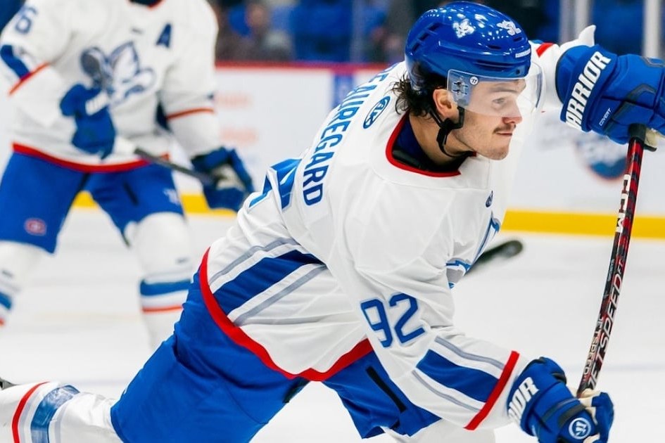 Anthony Beauregard, capitaine des Lions de Trois-Rivières, en action