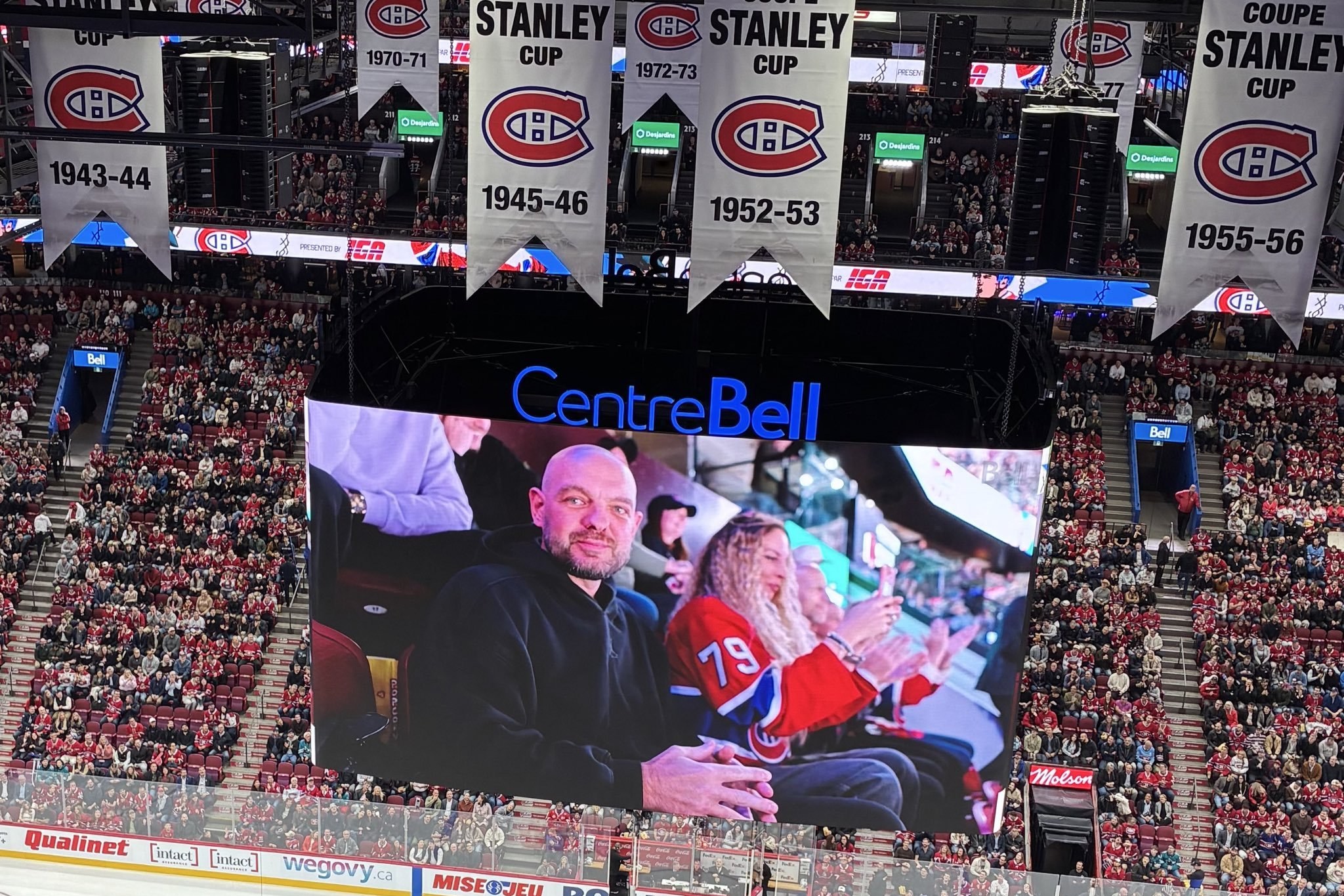 Andrei Markov à l'écran géant du Centre Bell, mardi soir