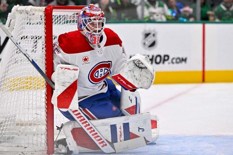 Samuel Montembeault devant le filet du Canadien