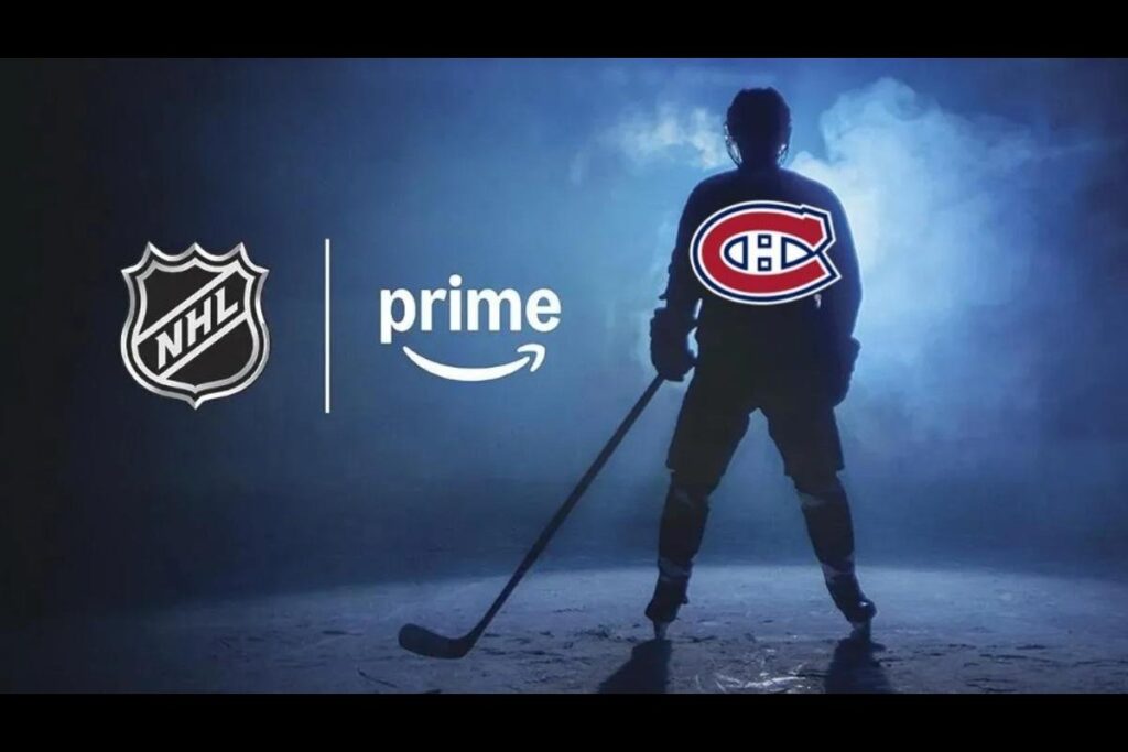Visuel LNH et Prime Video avec le logo des Canadiens de Montréal