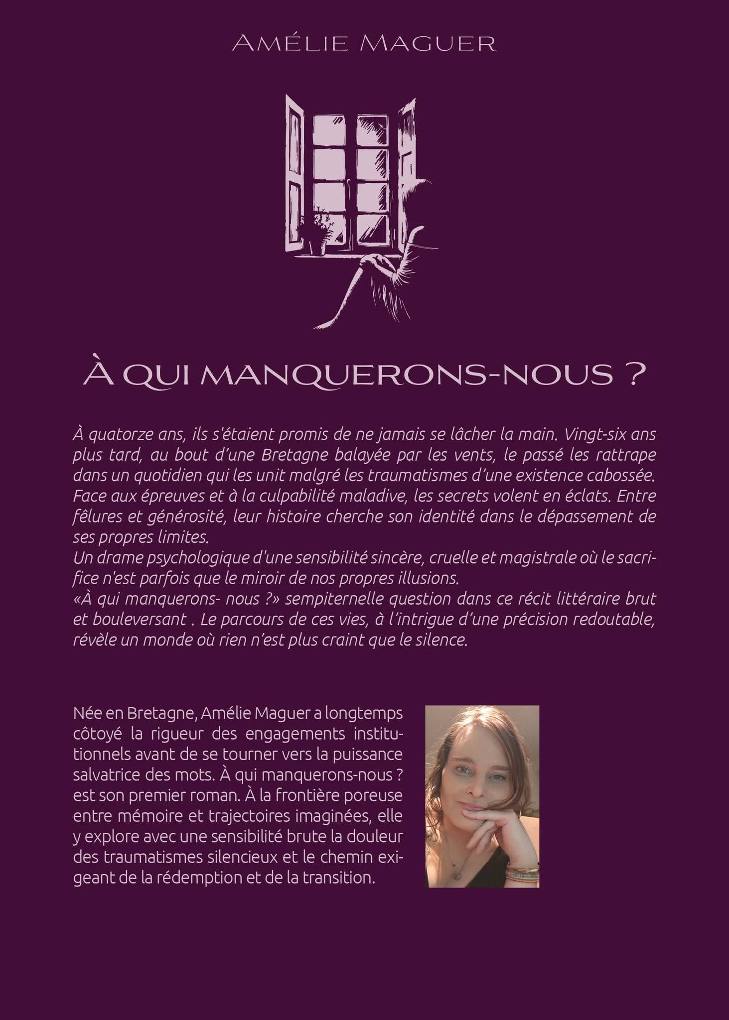 Quatrième de couverture du roman À qui manquerons-nous ?