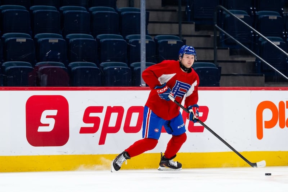 Luke Mittelstadt à l'entraînement du Rocket de Laval