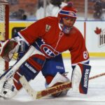 José Théodore, gardien des Canadiens de Montréal, devant son filet lors de la Classique Héritage